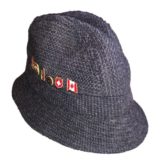 David Hanna Donegal Ireland Hand Crafted Pure New Wool Gray Bucket Crusher Hat S - Picture 1 of 7